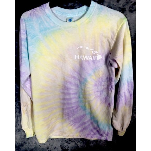 Tie-Dye Tops - Tie Dye Pastel Colors Hawaiian T-Shirt Unisex Adult Size Small Color Tone Tag